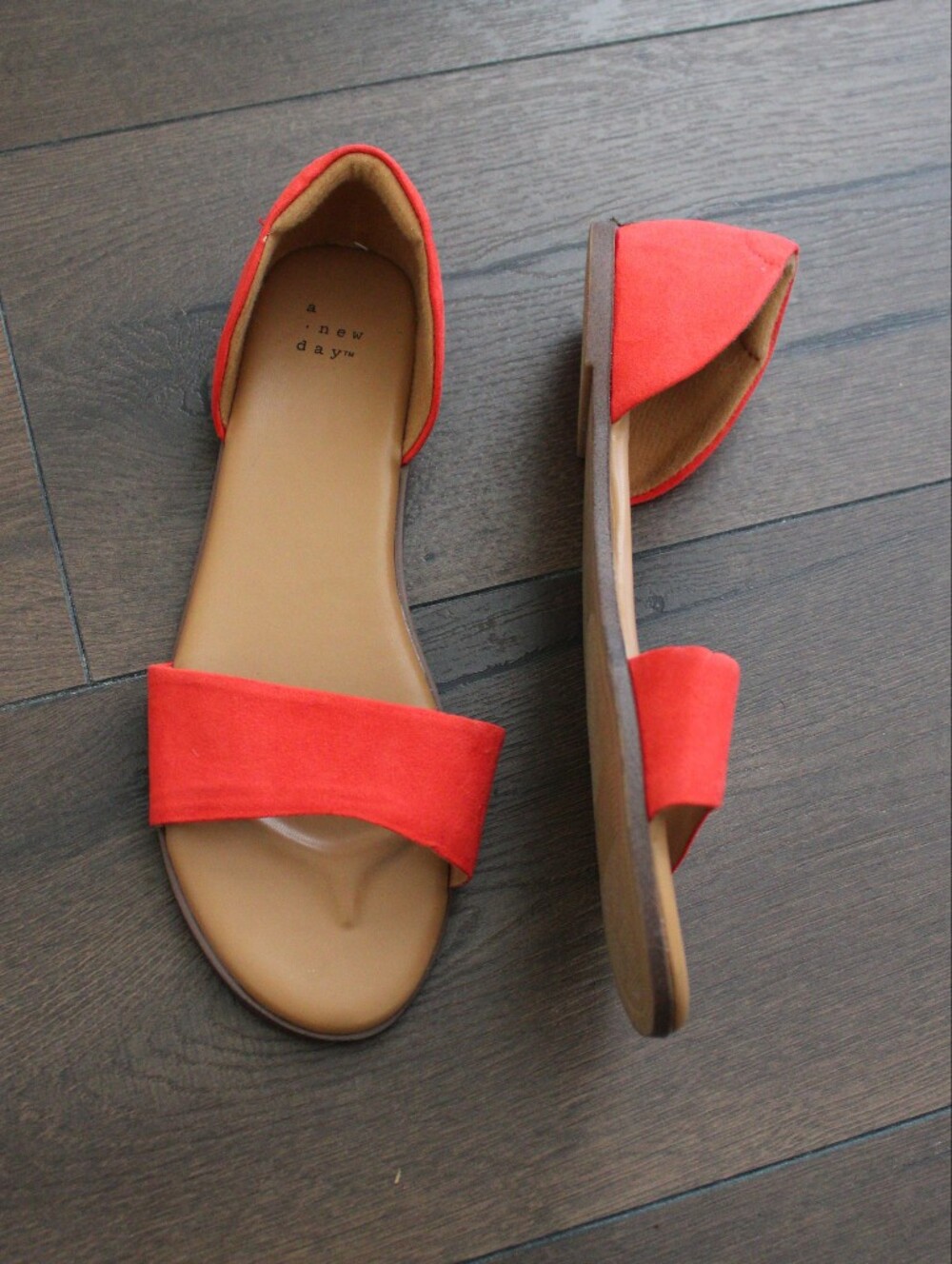 A New Day Red Open-Toe Slide Sandals - Women